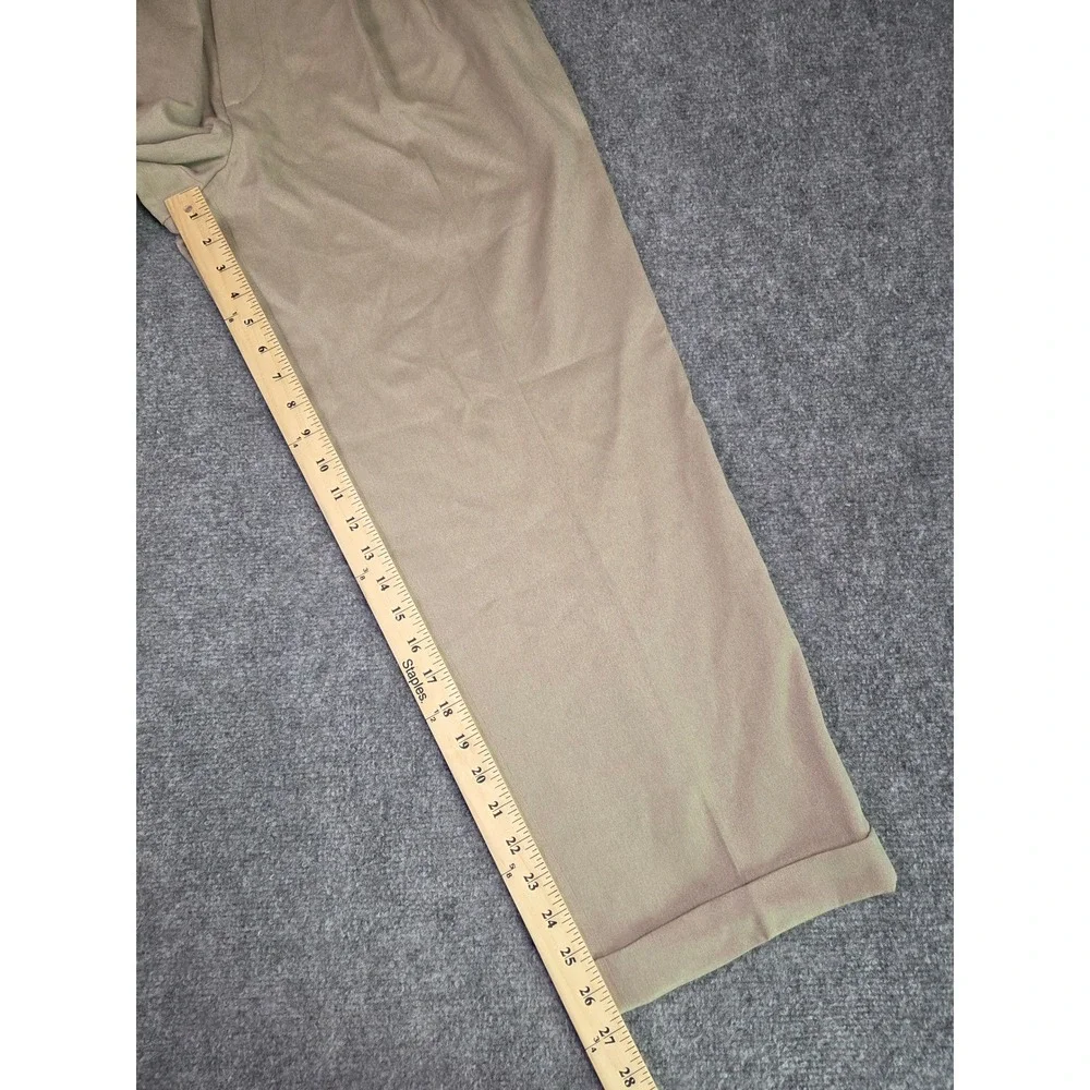 VIntage Slates Dress Pants Mens 32x27 Tan Pleated Cuffed Microfiber Levis USA